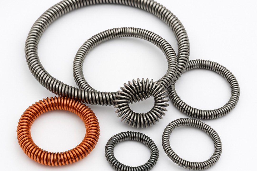 Canted Coil Springs, Wire Wound Springs, Slant Coil Springs, and Seal