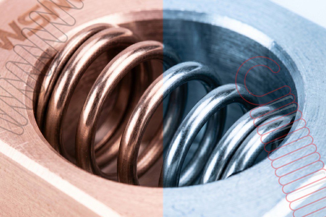 Coil spring fitted in a tight space