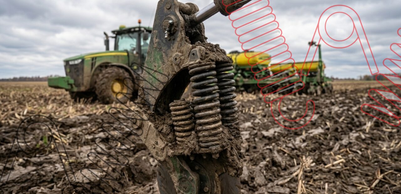 Farm machinery springs in harsh environmental conditions